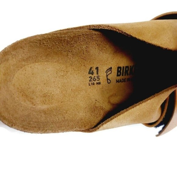 Birkenstock Kyoto Nubuck Suede Leather Sandals Womens 10 Mens 8 Sand Brown - Picture 2 of 10